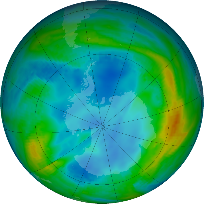 Antarctic ozone map for 19 May 1984